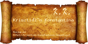 Krisztián Konstantina névjegykártya